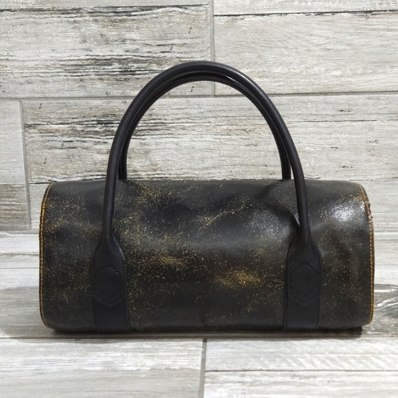 Vintage/Retro ANNE KLEIN Crackled Leather Papillon Satchel Style Handbag - Picture 3 of 14